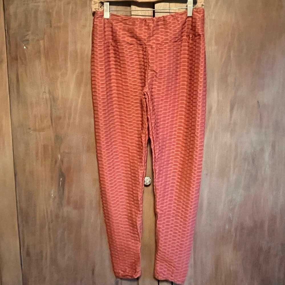 ENERGY FIT WEAR Honeycomb Compression Leggings Rose Size XL